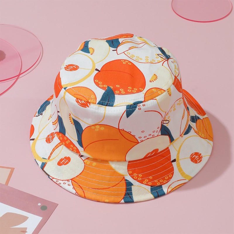 Mũ Tai Bèo Chống Nắng In Họa Tiết Trái Cây Có Dây Đeo Chống Gió Cho Trẻ Em