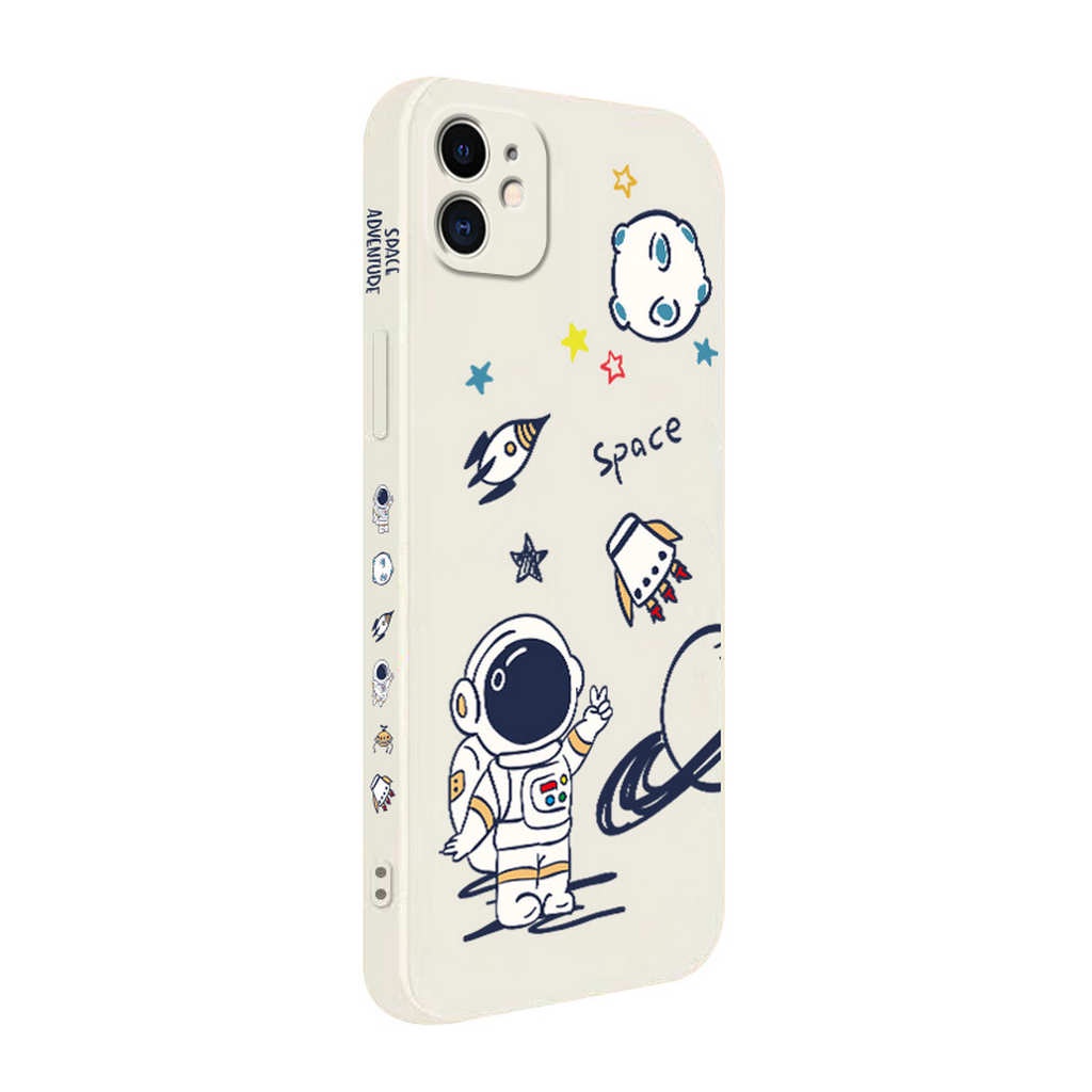 Astronaut iPhone Case 🔥 Silicone Side Stripe Pattern Edge Apple iPhone 12 Pro Max i12 iPhone11 12promax 7 Plus XS 6 iPhone 8 Plus i11 iPhone12 mini SE 2020 X 12 SE2 11 Xr 6s plus 8p iPhone 11 11p Ốp