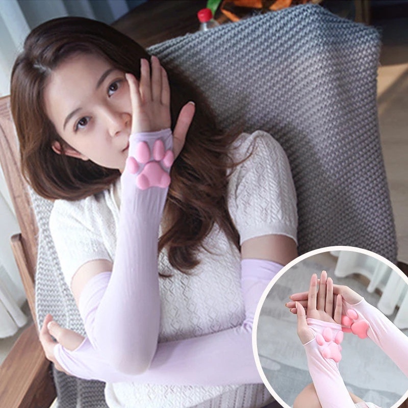 1 Đôi Găng Tay Chống Nắng Hình Móng Mèo 3D Phong Cách Lolita