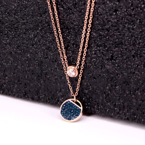 Dây Chuyền Nữ 2 Tầng Titan Ko Đen TT 2564