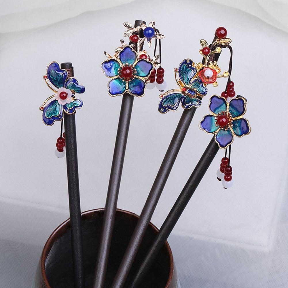 Trâm Cài Tóc Hình Bướm Đính Ngọc Trai Phong Cách Trung Hoa Cổ Điển