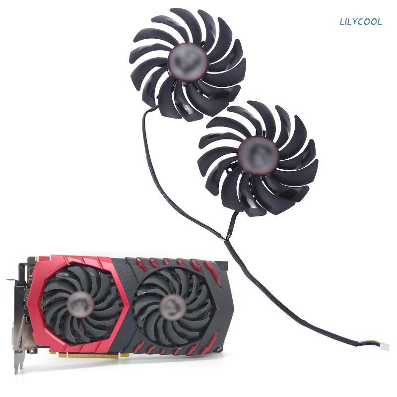 Set 2 quạt tản nhiệt đồ họa Pld10010S12Hh Pld10010S12Hh 4pin cho Msi Cedon R9 Rx470 480 570 580 Gtx1080Ti 1080 1070 1060