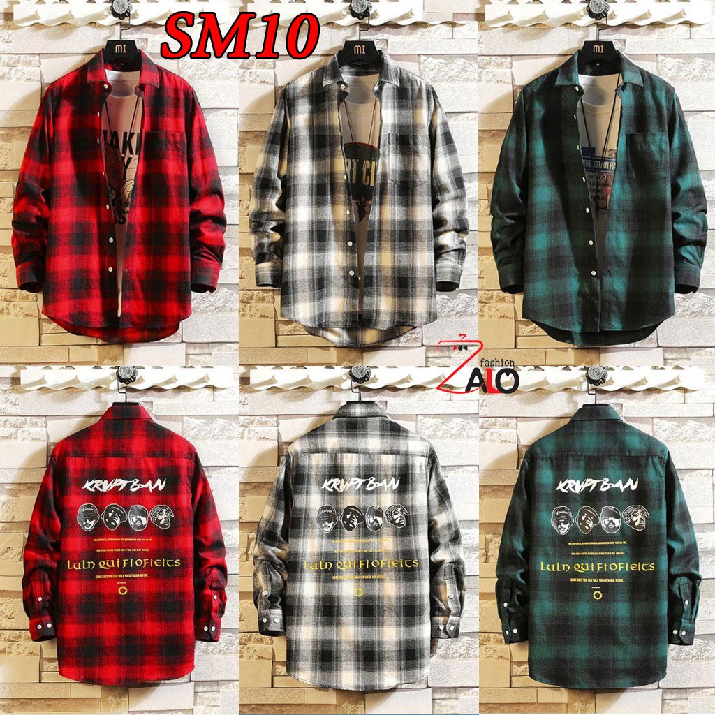 Áo Khoác Sơ Mi Caro Flannel Áo chống nắng dài tay nhiều màu Unisex | BigBuy360 - bigbuy360.vn