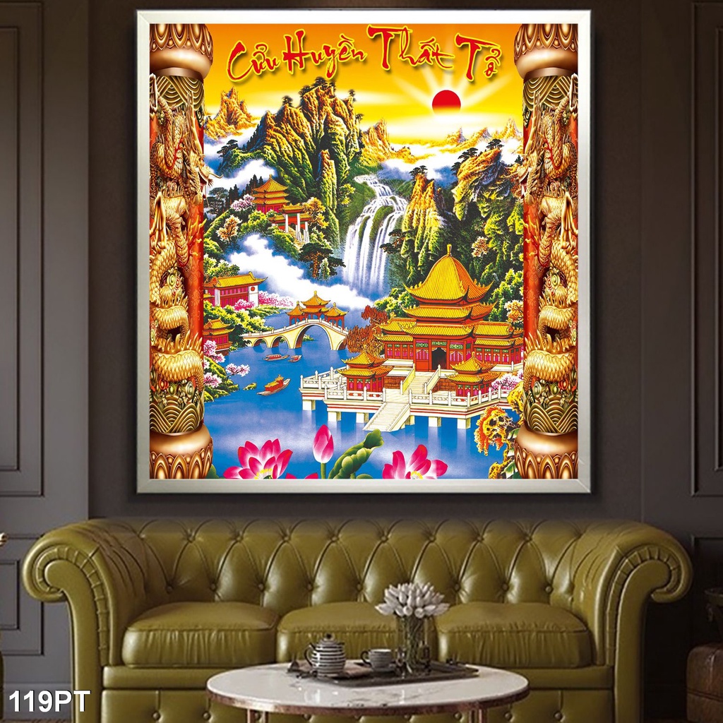 Cửu Huyền Thất Tổ Dán Tường 3D Chèn Chữ Miễn Phí