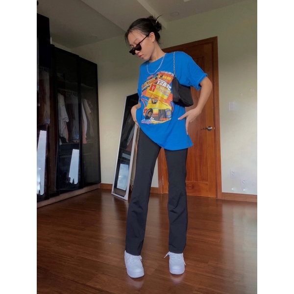 Áo Graphic Tee oversize xanh dương