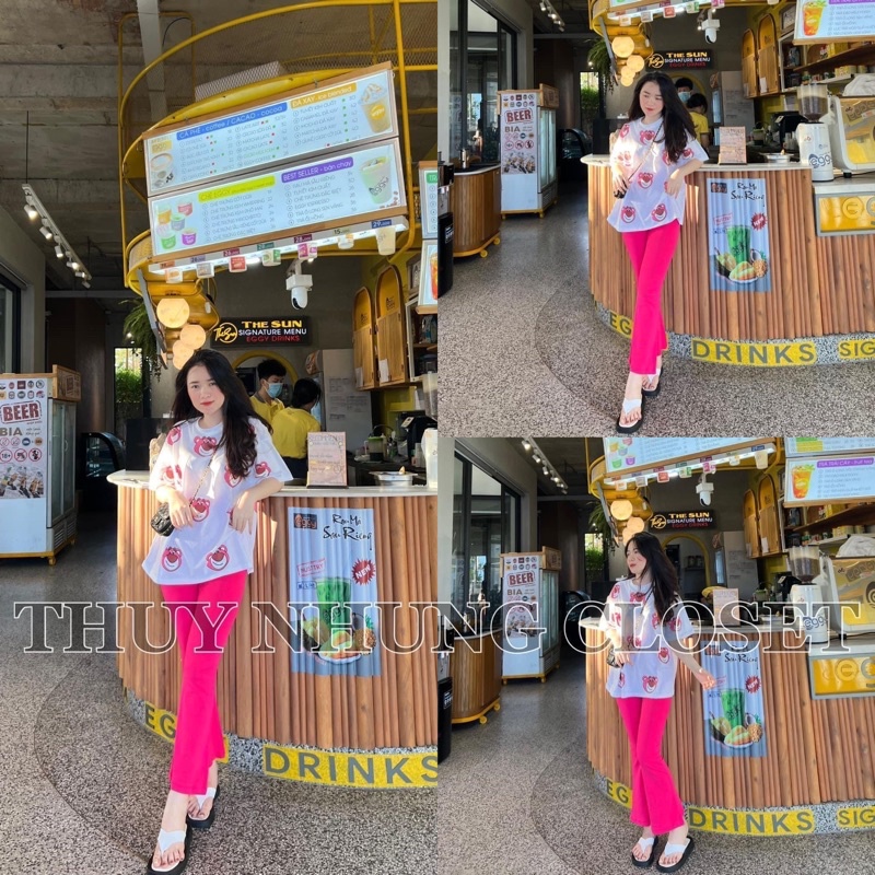 SET QUẦN ỐNG RỘNG BÁO HỒNG TÚI ZIP COTTON