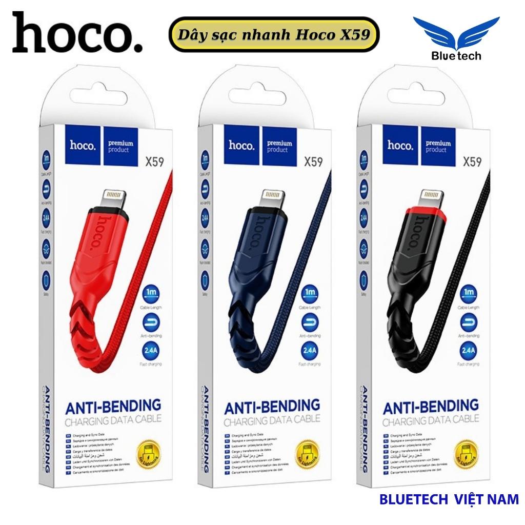 Dây sạc nhanh Hoco X59 dây dù sợi to siêu bền, Dây cáp truyền tải dữ liệu dài 1m các dòng điện thoại - Bluetech