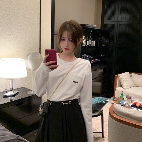 Áo thun nữ tay dài kiểu Hàn Quốc 2 màu tùy chọn thời trang