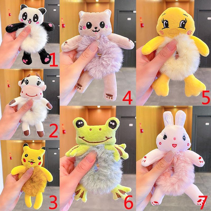 Dây buộc tóc co giãn hình thú nhồi bông dễ thương cho nữ