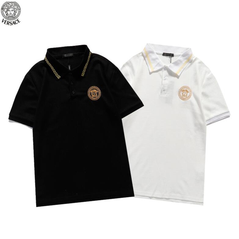 Áo Thun Tay Ngắn Vải Cotton In Chữ Versace Thời Trang