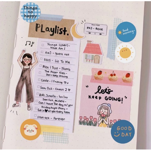 Set 500 Miếng Dán Hình Gấu Dễ Thương Trang Trí Sổ Tay/Nhật Ký DIY Washi Tape - MyNa Mart