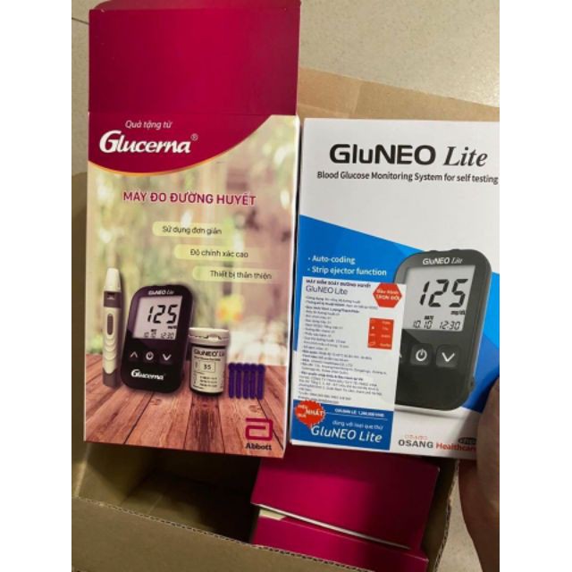 Máy đo đường huyết Gluneo Lite quà từ Glucena