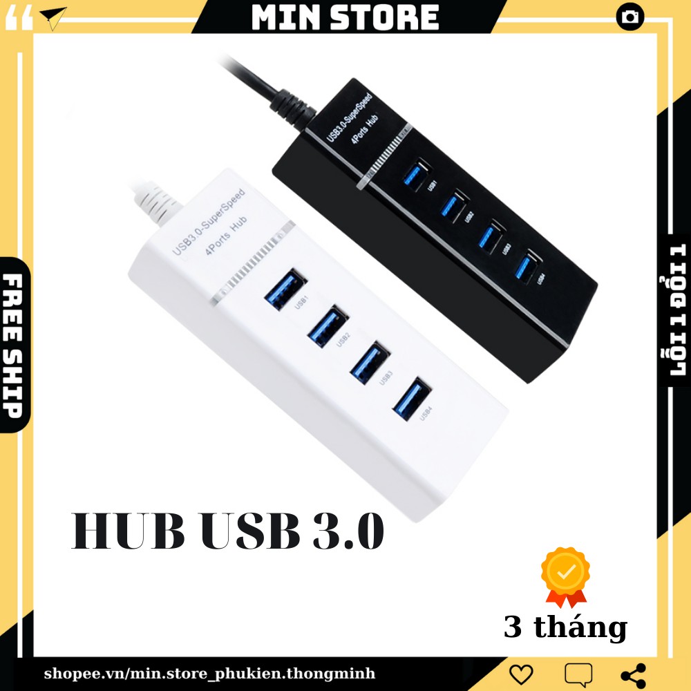 [Hub usb 3.0] Bộ Chia USB Từ 1 Thành 4 Cổng USB Tốc Độ 3.0, Chính Hãng - Min STORE | WebRaoVat - webraovat.net.vn