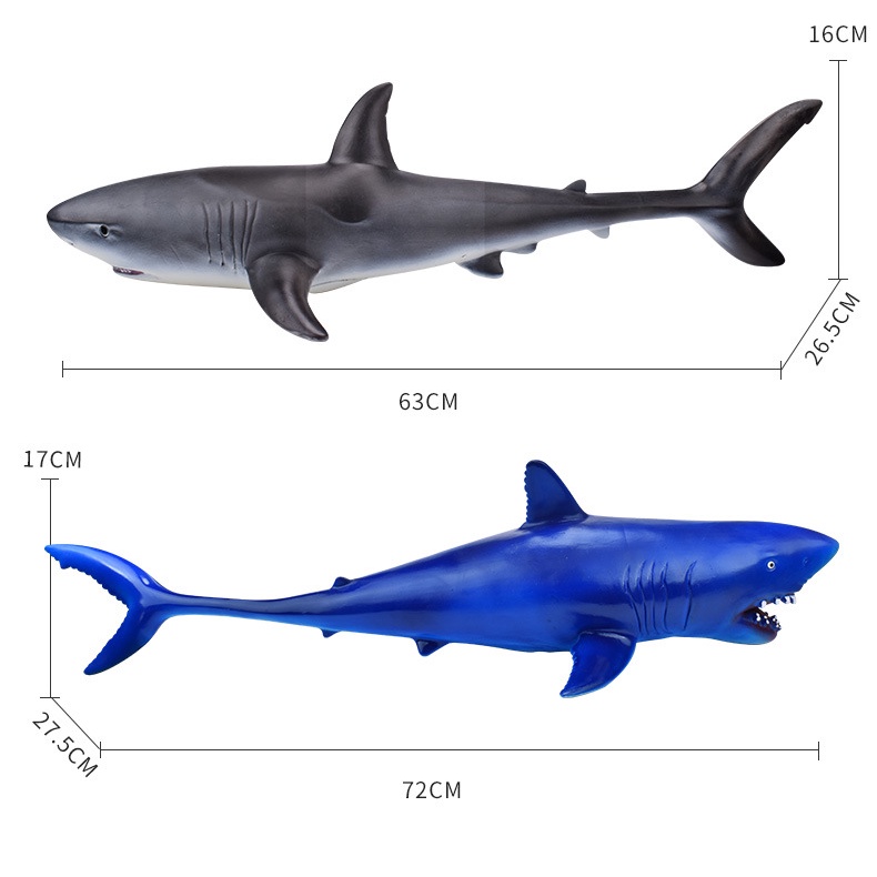 Mô hình megalodon mô phỏng trẻ em mới cá mập nhựa mềm cá mập xanh cá mập lớn đồ chơi mô hình động vật