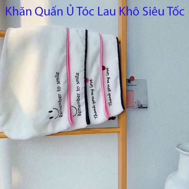 KHĂN QUẤN ĐẦU LÀM KHÔ TÓC (Loại 1 có túi Zip)