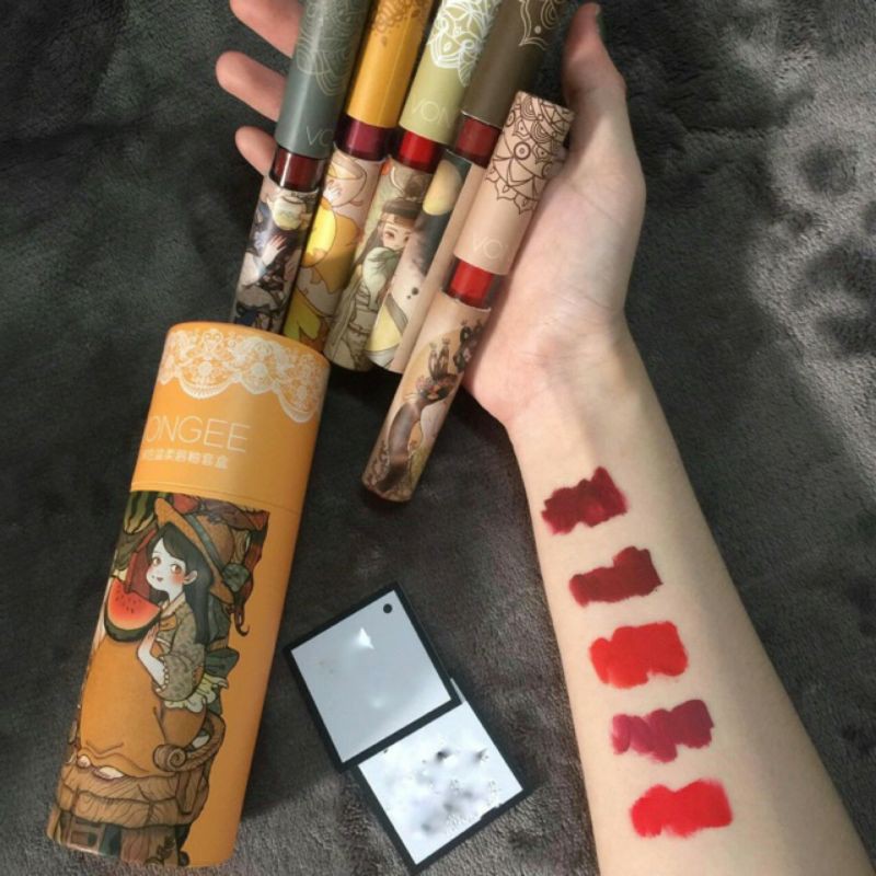 XÃ KHO — Set Son Kem Lì 5 Cây VONGEE Cô Gái Cổ Trang, Ống Son Kem Siêu Lì 5 Cây Cổ Trang Nội Địa Trung | BigBuy360 - bigbuy360.vn