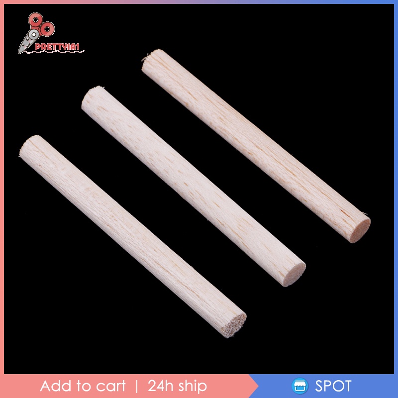 [Prettyia1] Thanh Gỗ Balsa Hình Tròn Không Hoàn Thiện 8mm Dùng Làm Mô Hình DIY