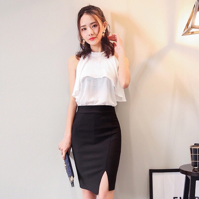 Chân váy bút chì công sở big size màu đen size 73-80kg | BigBuy360 - bigbuy360.vn
