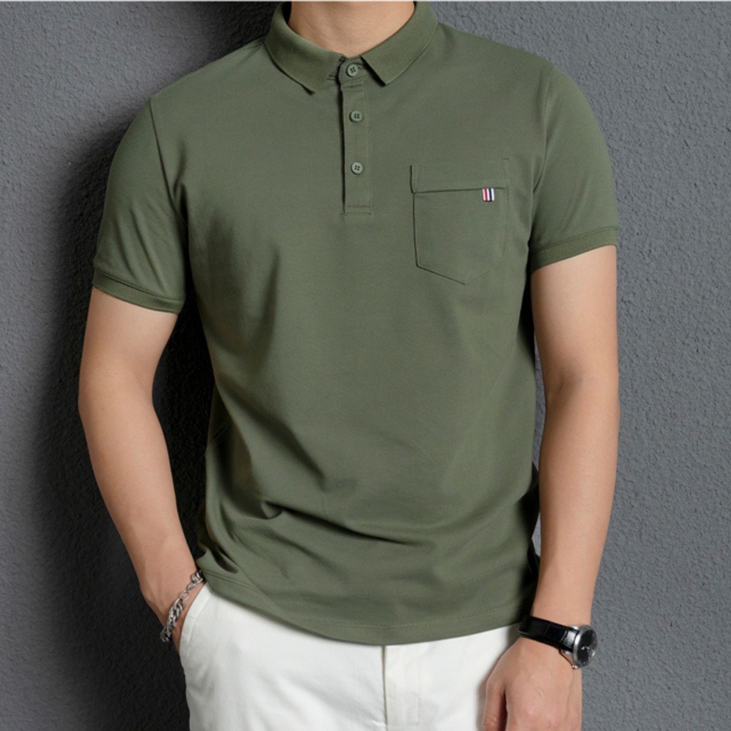 Áo Polo Nam thêu trước ngực ,chất cotton cvc vải dày dặn mặc thoáng mát, full size phân phối độc quyền-PHSHOP204
