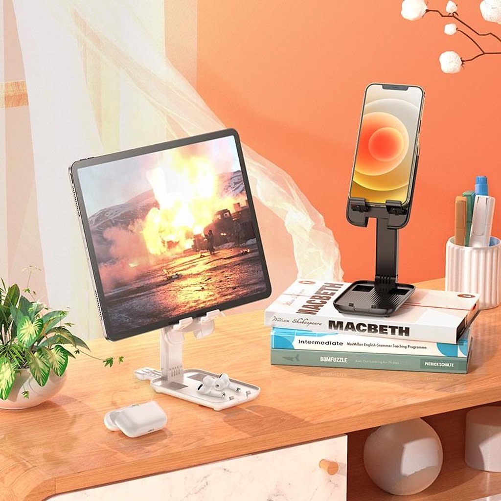 Giá Đỡ Điện Thoại Hoco S28 Để Bàn Dành Cho Văn Phòng, Gia Đình Kẹp Máy Tính Bảng, Thiết Kế Chắc Chắn. Bảo Hành 12 Tháng