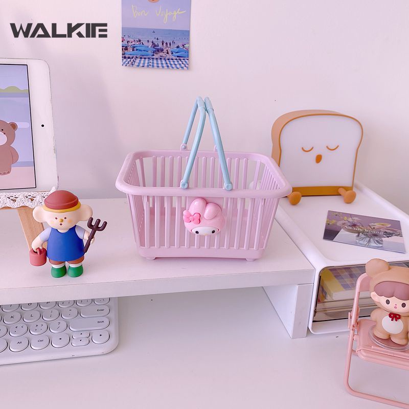 Giỏ Đựng Đồ Mua Sắm Bằng Nhựa In Họa Tiết Hoạt Hình Kuromi Cinnamoroll My Melody Dễ Thương Để Bàn Tiện Dụng