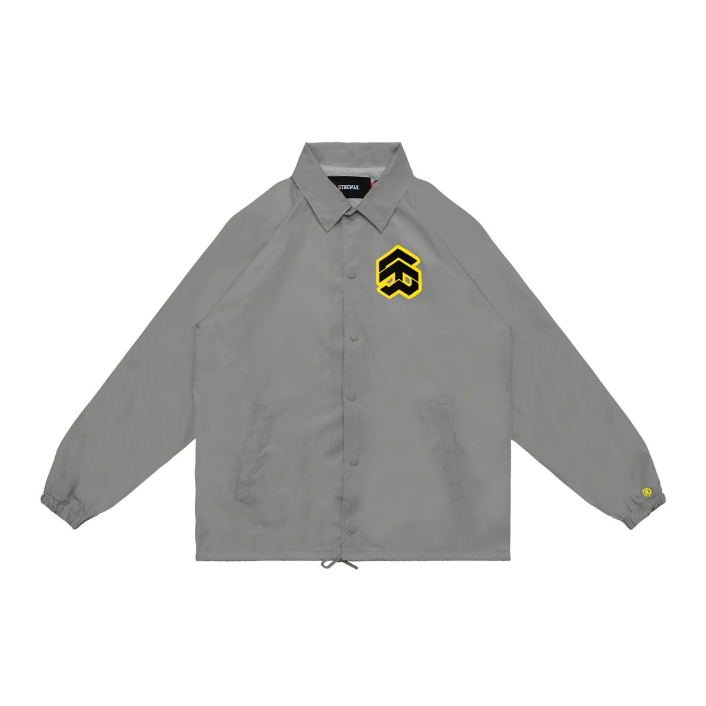 5THEWAY® /stroke/ BIG LOGO COACH JACKET™ in SHARKSKIN aka Áo Khoác Dù Xám