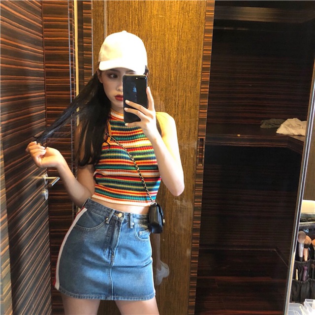 CHÂN VÁY JEANS ULZZANG THỜI TRANG NỮ KÈM HÌNH THẬT