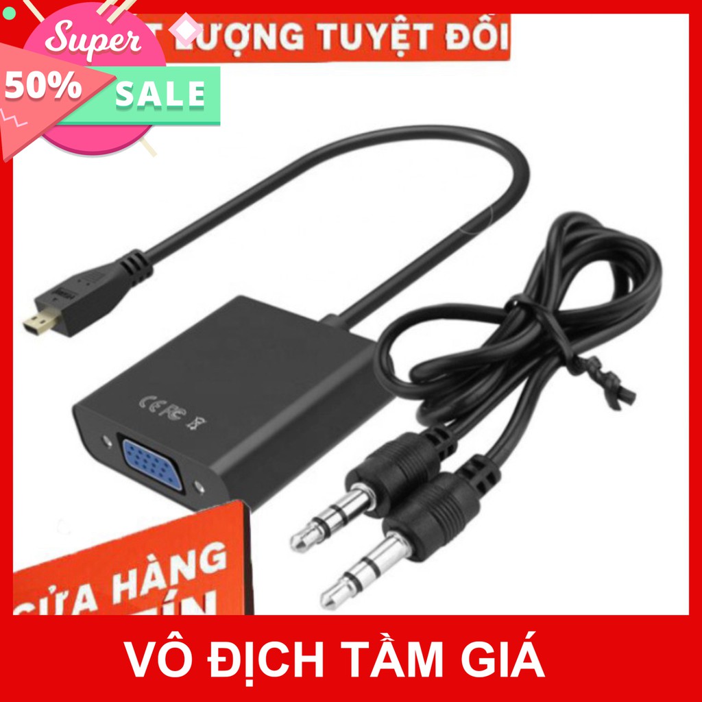 [Giá Sốc] Cáp Micro HDMi To VGA + Audio - Cáp Chuyển Micro HDMI Sang VGA ( Màu Ngẫu Nhiên )