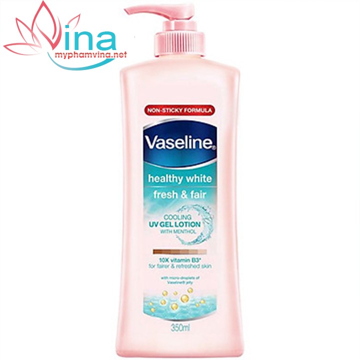 GEL DƯỠNG THỂ DỊU MÁT TRẮNG DA VASELINE FRESH &amp; FAIR 350ML