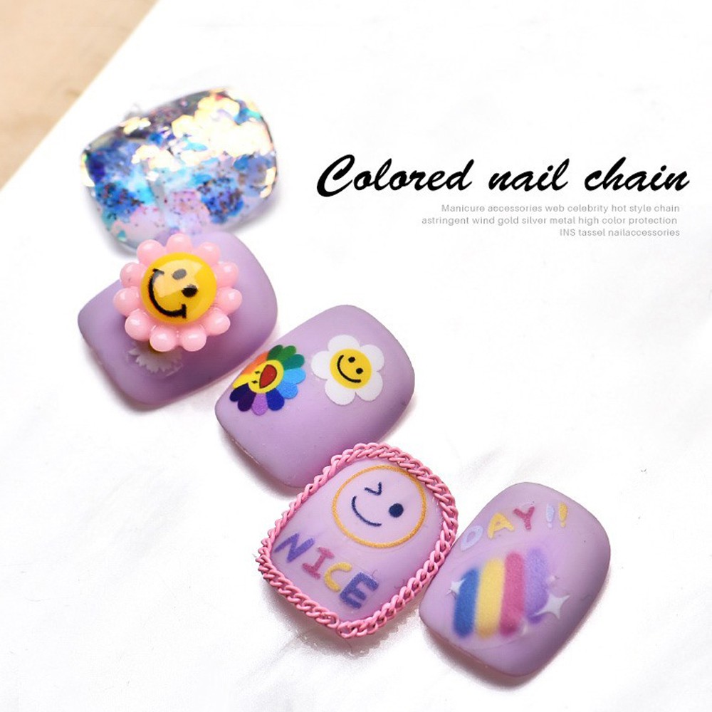 [Hàng mới về] Phụ kiện trang trí móng tay họa tiết dây xích thời trang độc đáo