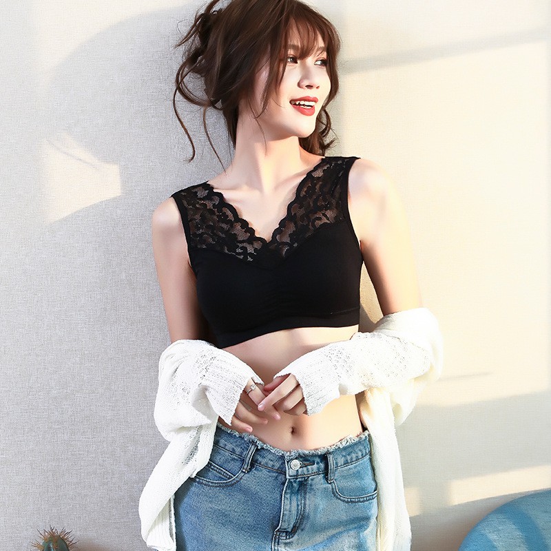 Áo Lót Ren Dạng Ống Không Đường May Có Đệm Nâng Ngực Gợi Cảm Cho Nữ