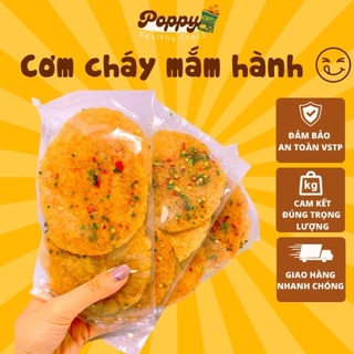Cơm cháy mắm hành loại 1, giòn ngon bịch 100g, đồ ăn vặt Poppy ngon sạch