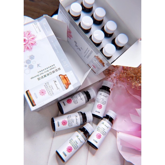 COLLAGEN ROSE BEAUTY YẾN TRẮNG DA (TRẮNG SÁNG TỨC THÌ X10) Hộp 8 chai