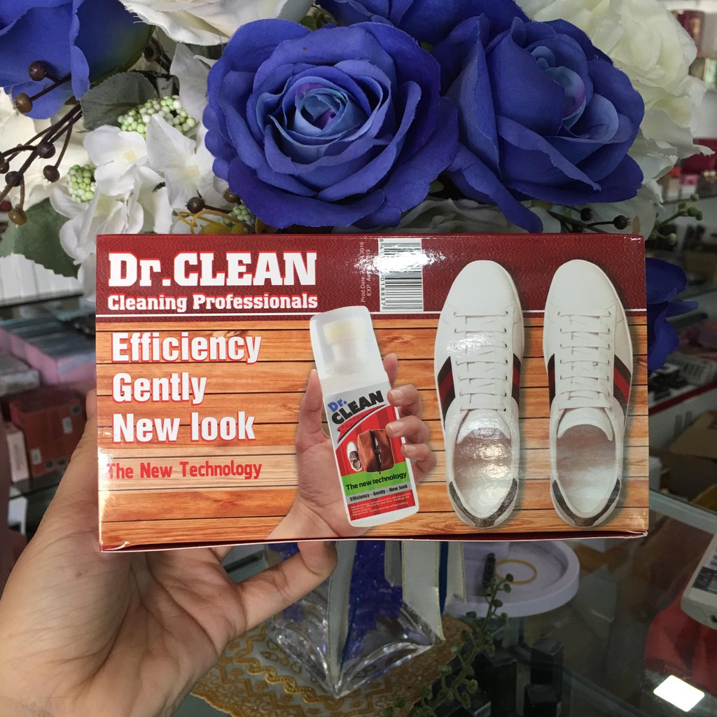 NƯỚC LAU GIÀY, Túi Da DR.CLEAN – Một Bộ Nguyên Hộp Gồm 1 Lọ Dung Dịch 100ml, 1 Chổi Phủi Bụi, 1 Túi Khăn Lau