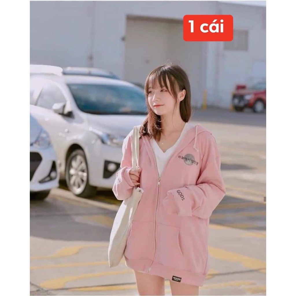 Áo hoodie,áo khoác hoodie nỉ nam nữ chất thun nỉ mềm mịn from rộng in chữ hàn trước ngực ( có khóa kéo)