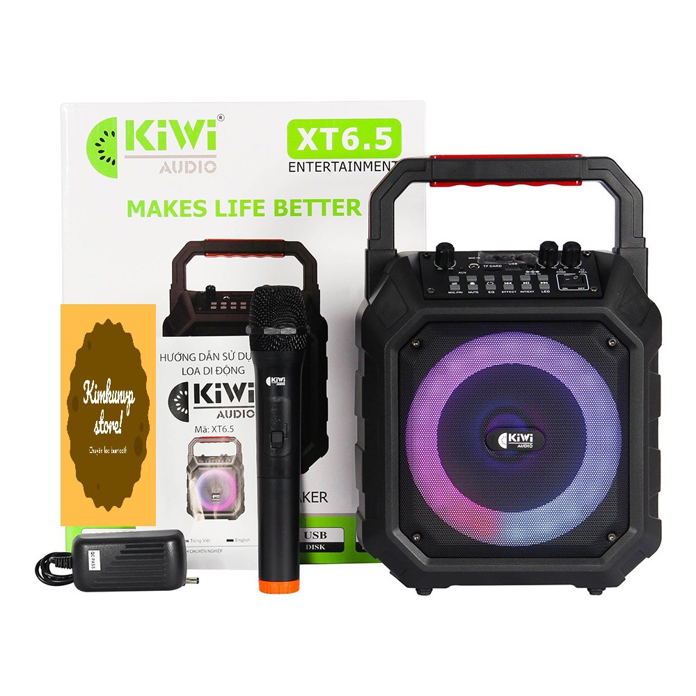 Loa di động kiwi XT6.5 , loa xách tay , loa bluetooth,tặng kèm 1 micro, chính hãng, bảo hành 12 tháng