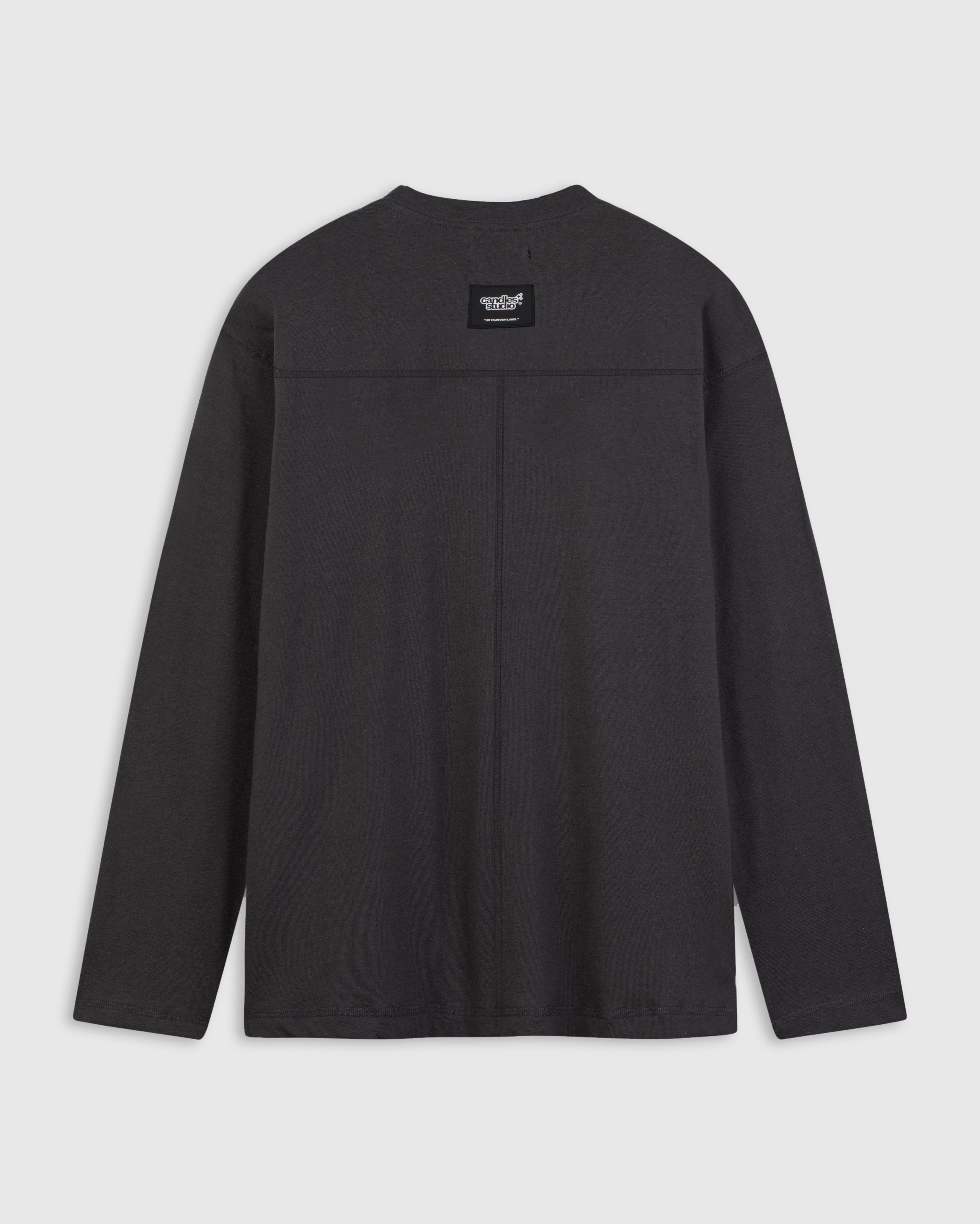 Áo thun dài tay Candles Studio logo sau xám | BigBuy360 - bigbuy360.vn