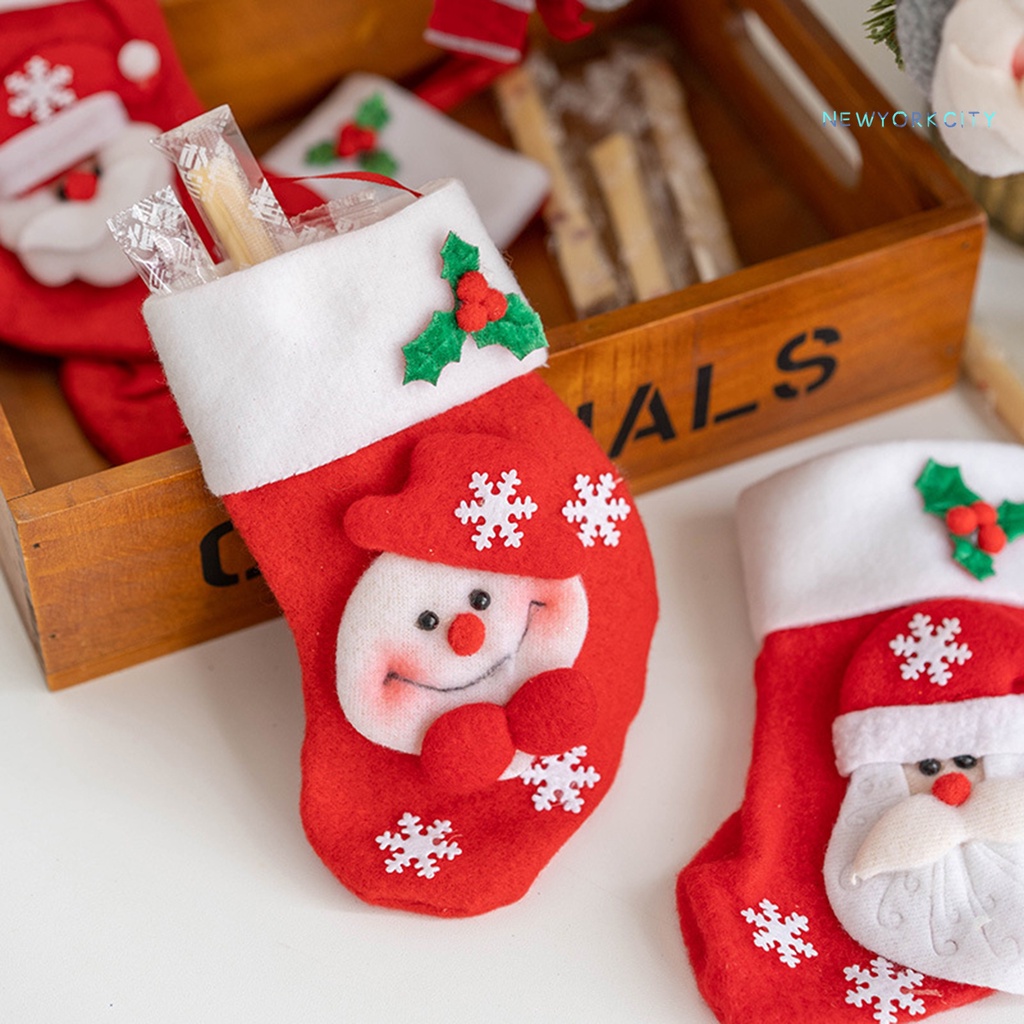 Túi Đựng Quà Giáng Sinh Mini Họa Tiết Hoạt Hình Dễ Thương Có Thể Tái Sử Dụng