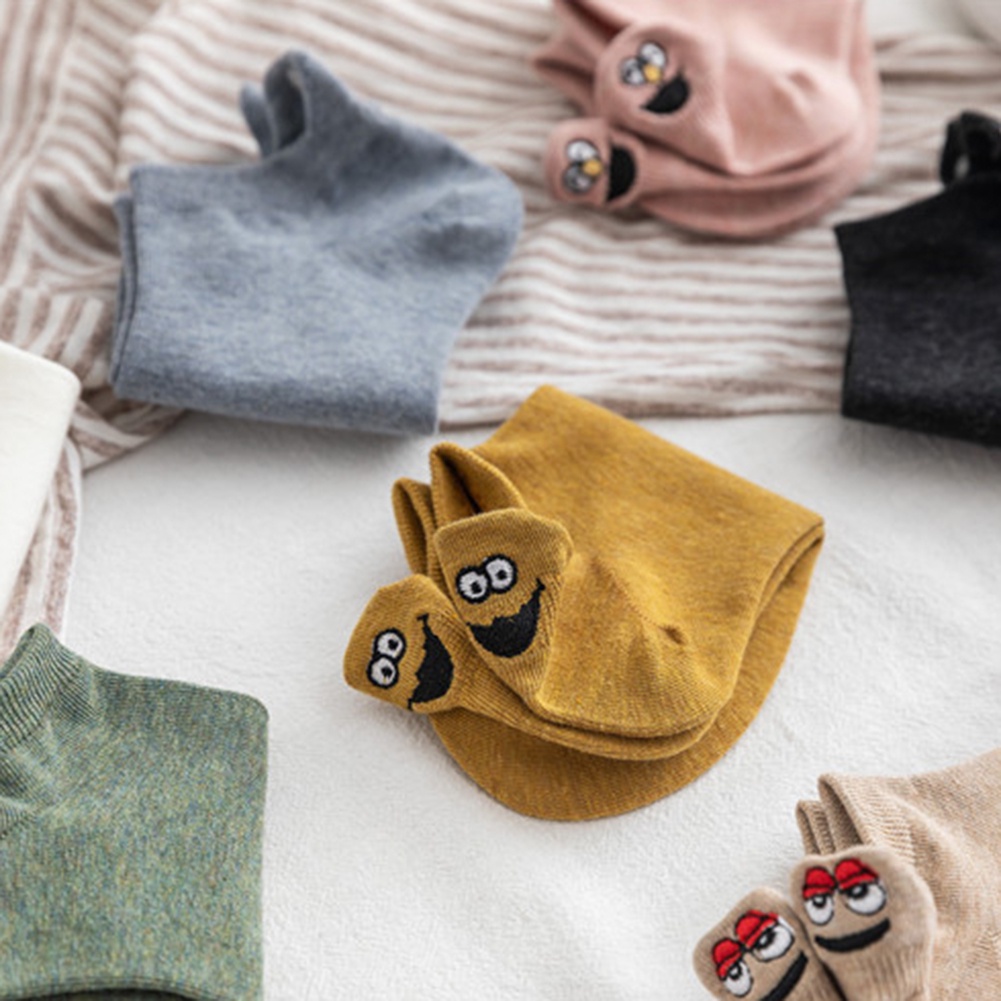 Vớ Cotton Cổ Ngắn Thêu Họa Tiết Hoạt Hình Dễ Thương Cho Nam Và Nữ