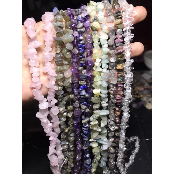 Đá thanh tẩy vụn bóng xỏ lỗ làm HandMade, trang sức DIY, thanh tẩy Tarot