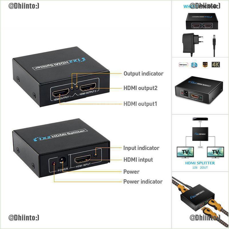 Bộ Chia Cổng Hdmi V1.4d View 4k 3d 1080p 1 Ra 2 Đầu Cắm Us