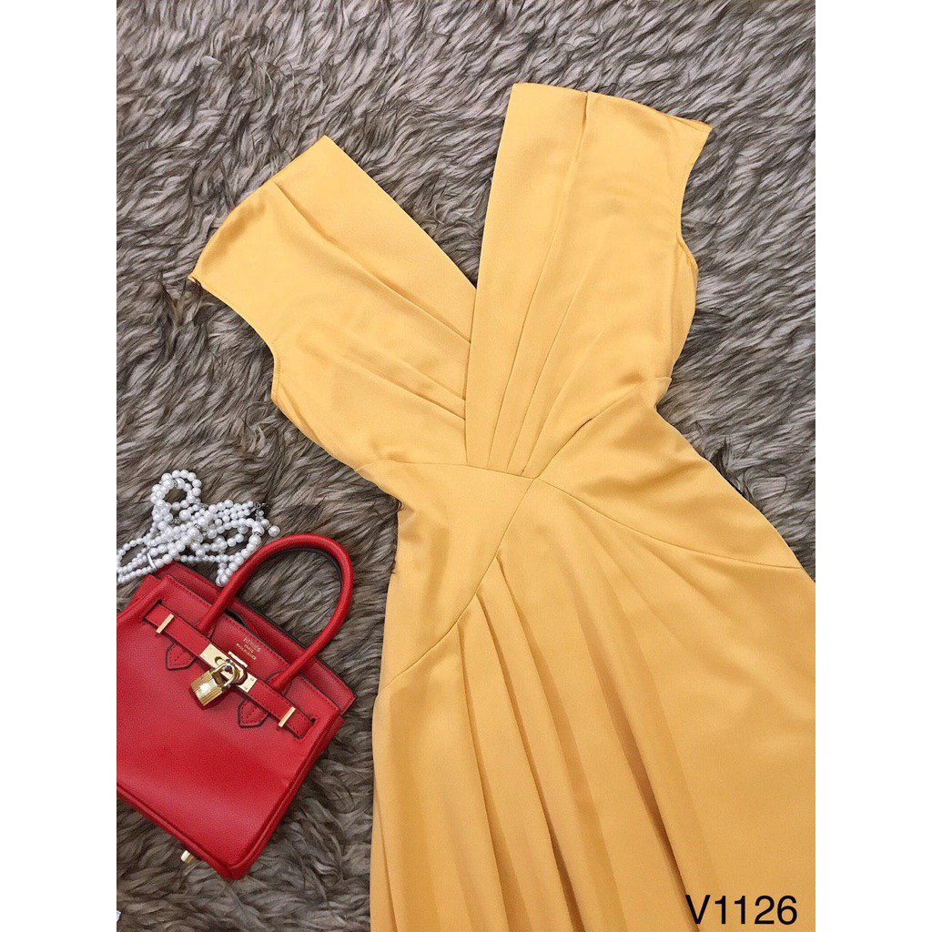 [ xả kho ] MiD Đầm Vàng sang Mie Design hào hoa thanh lịch V1126 Mie Design {kèm ảnh thật}