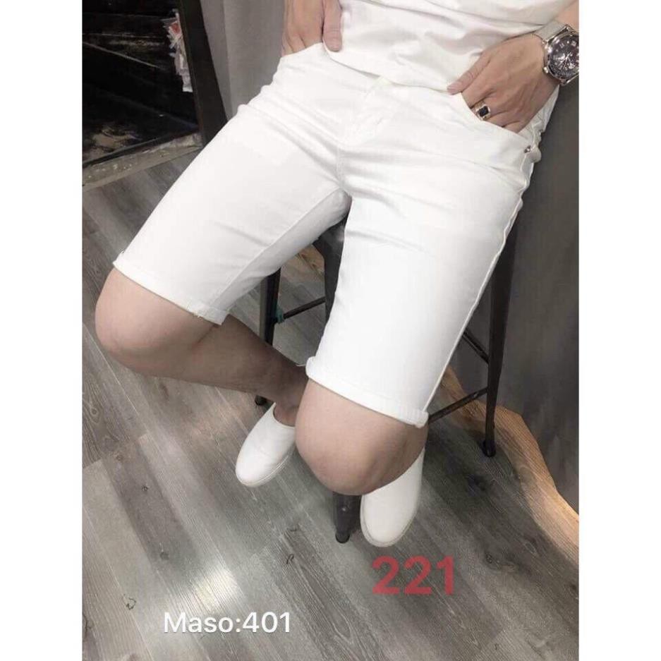 Quần short jean nam màu trắng chất bò - quần short demin nam co giãn thời trang cao cấp Tp_shop_87 ms221 😘