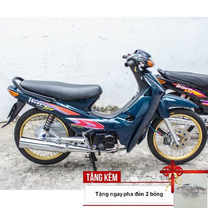 Bộ dàn áo xe WAVE anpha - Wave zx - wave 110 đời 2002-2006  màu XANH NHỚT - Tặng chiếc pha đèn 2 bóng