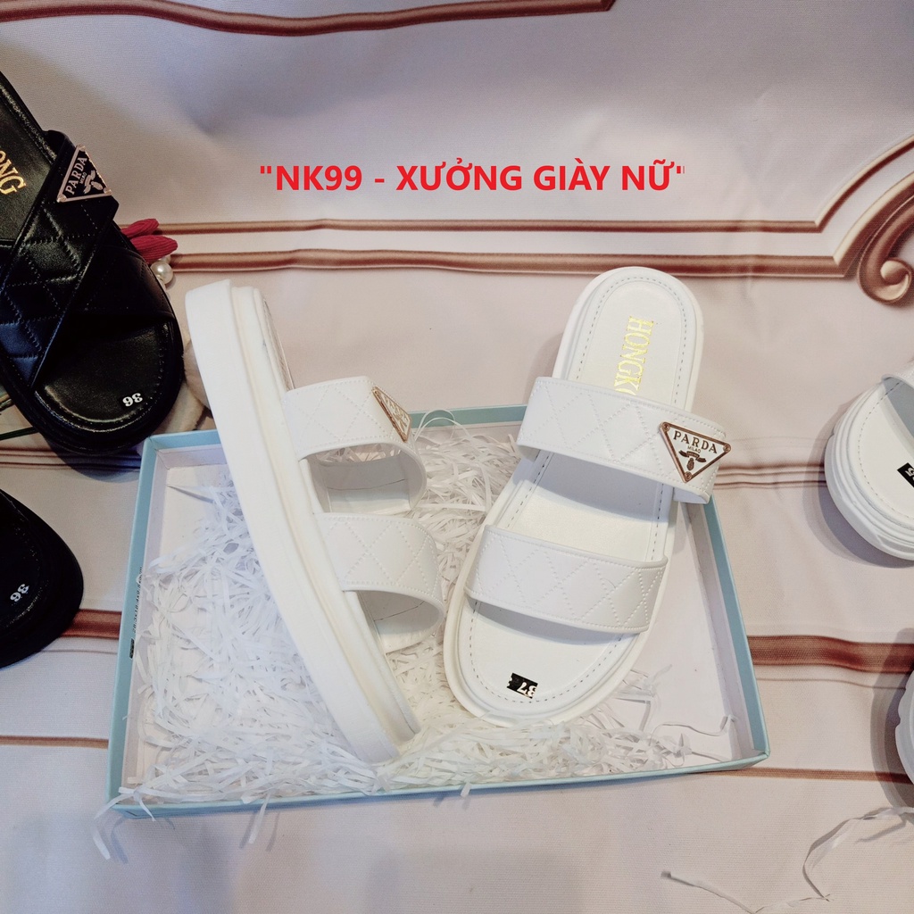 Dép Nữ Quai Ngang Dập Nổi Đế 3-5P Đế PU Siêu Nhẹ Cực Êm