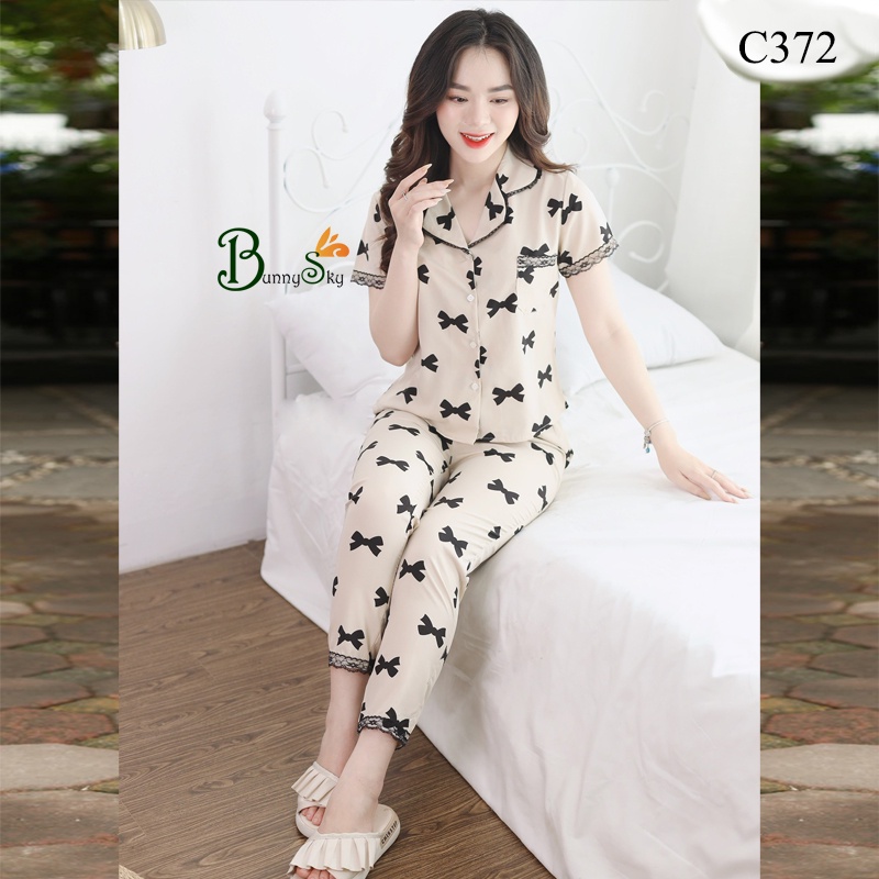 ĐỒ BỘ MẶC NHÀ CHẤT LIỆU LỤA MỀM MỊN HỌA TIẾT ĐỘC ĐÁO MÀU KHÁCH TỰ CHỌN