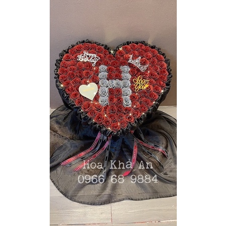 Bó hoa Tim Nhũ 99bông phối voan Hàn cao cấp. Tặng full phụ kiện. Có Hoả Tốc HN