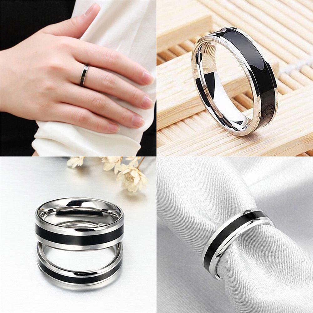 Nhẫn Titan Màu Đen Kích Thước 4/6MM Dành Cho Cặp Đôi