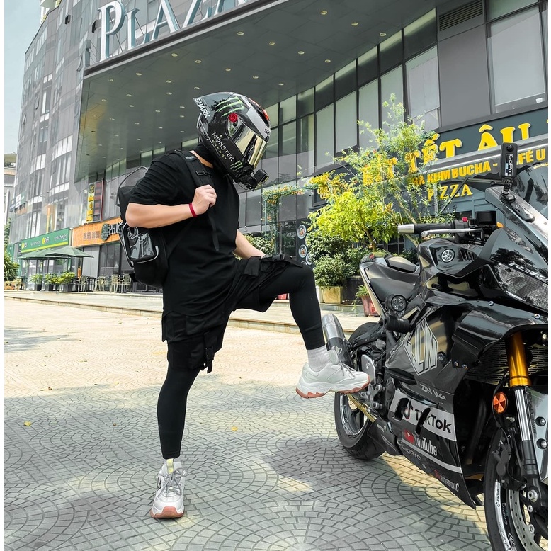 Zin VG Áo thun Biker Thời Trang Đường Phố, Chất liệu vải thun cotton 100% cao cấp, mềm mại, MÓC KHOÁ VUÔNG