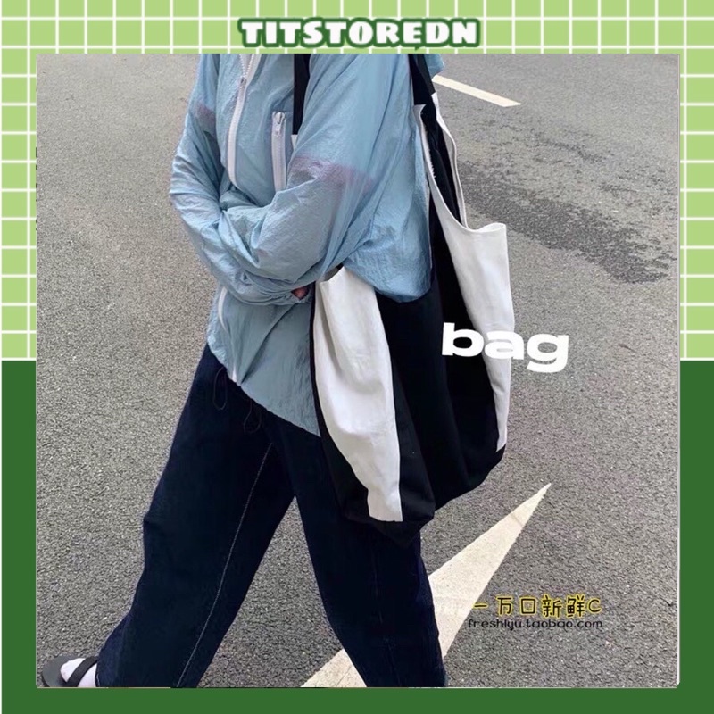 Túi tote bigsize phối màu siêu to Hàn ulzzang titstoredn